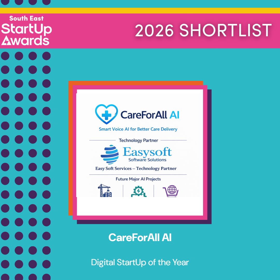 UK StartUp Awards 2026 Shortlisted badge for CareForAll AI